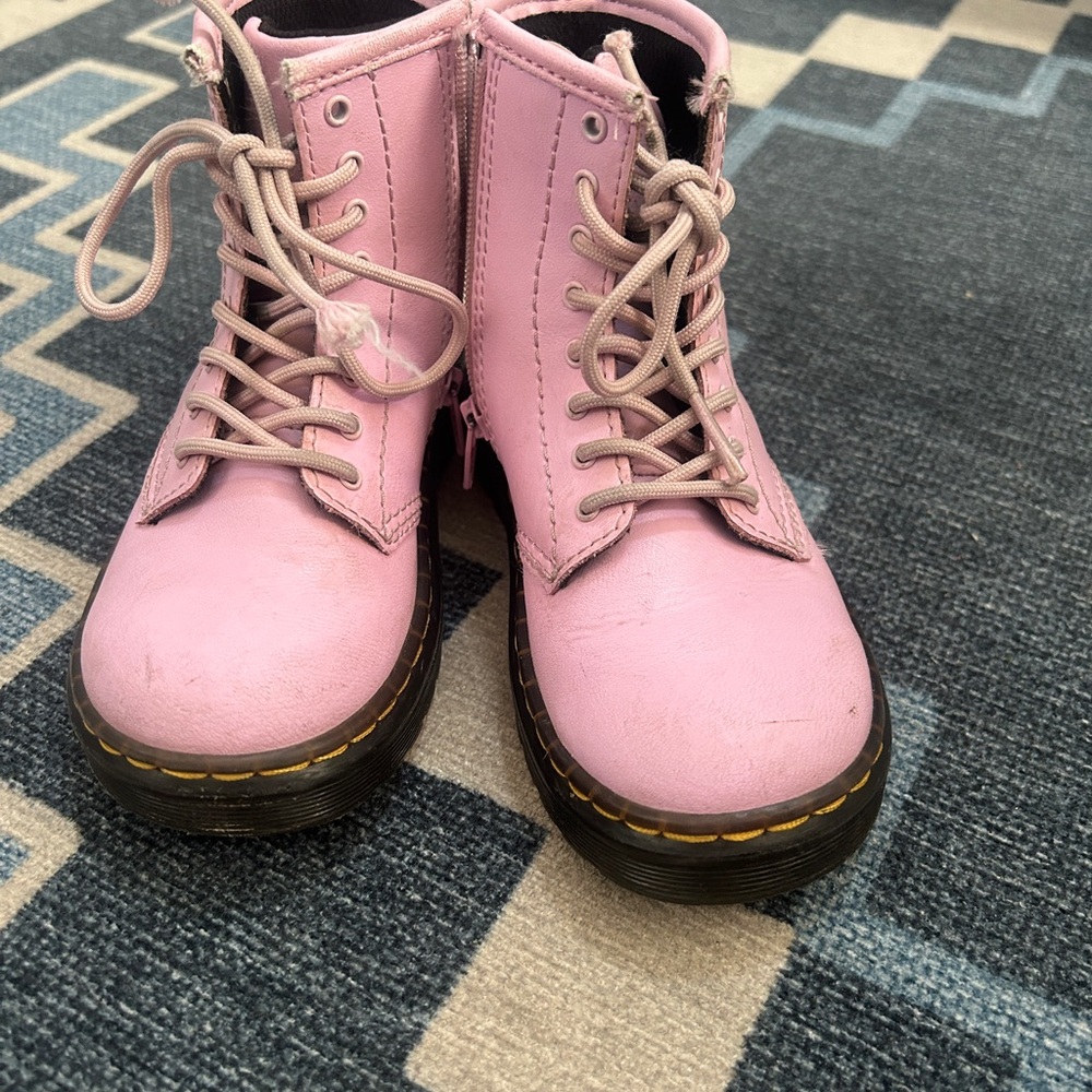 Dr. Martens Kids Pink Lace-Up Boots
